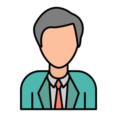 Adam avatar ikonu. Kişinin kullanıcı mesleği ve insanların teması. Yalnız tasarım. vektör illüstrasyonu