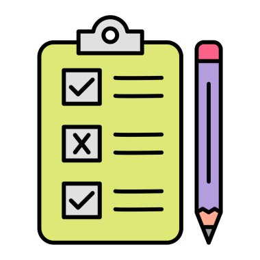 Kontrol listesi simgesi vektör illüstrasyonu