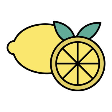 Limon simgesi, vektör illüstrasyonu