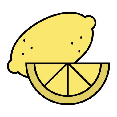 karikatür karalama limon simgesi 