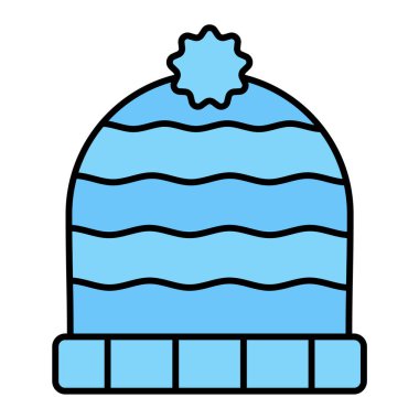 Kış şapka simge vektör çizim