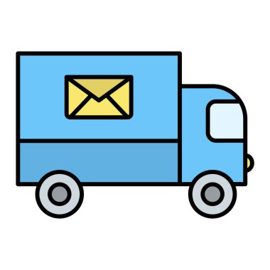 dağıtım kamyonu ikonu vektör çizimi tasarımı