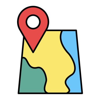 Harita iğne simgesi. Web tasarımı için ana konum rotası çizim sembolü