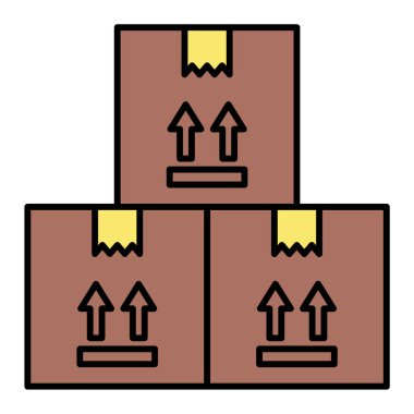 kutu vektör illüstrasyonlu paket