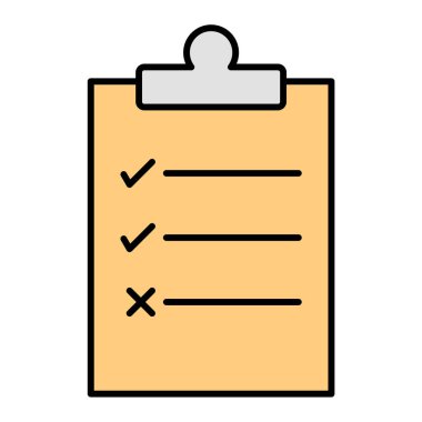 Liste simgesi ve vektör illüstrasyonlu pano