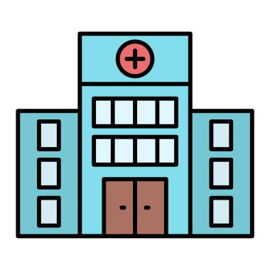 Hastane binası ikon vektör illüstrasyonu