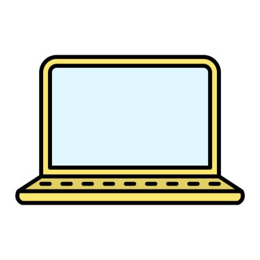 Dizüstü bilgisayar teknolojisi simge vektör çizim grafik tasarım