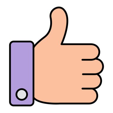 Çizgi film biçimi izole edilmiş vektör illüstrasyonunda başparmak simgesi