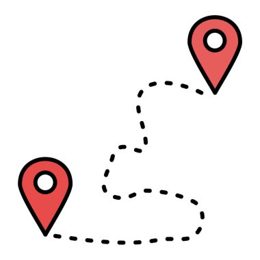 Harita iğne simgesi. konum belirleyici sembol. düz tasarım biçimi.