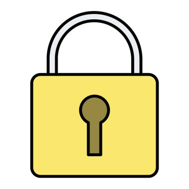 Asma kilit simgesi. Güvenlik sistemi sembolü. vektör illüstrasyonu