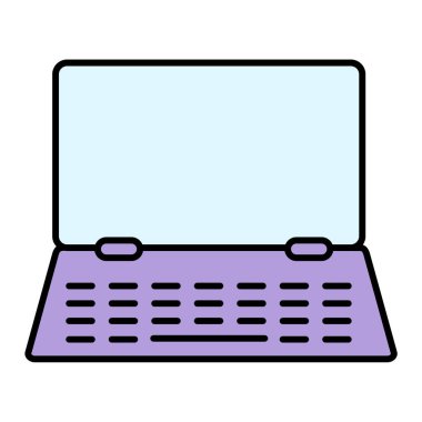 teknoloji ve internet temalı dizüstü bilgisayar izole edilmiş tasarım vektörü çizimi