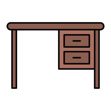 Ahşap masa ikonu. vektör illüstrasyonu