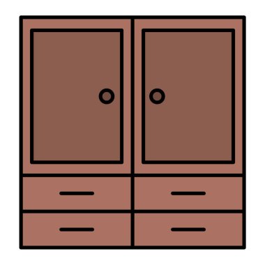 Kostüm ikonu. Web için çekmece vektör simgelerinin özet çizimi