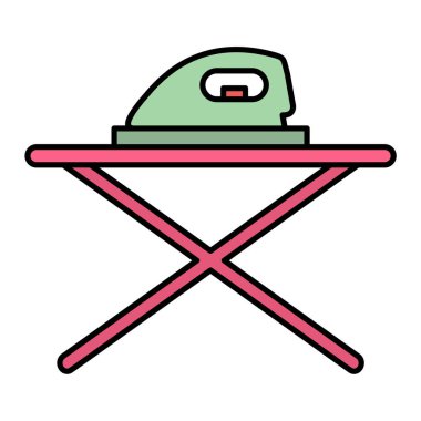 Ütü yapıyorum. Web simgesi basit illüstrasyon