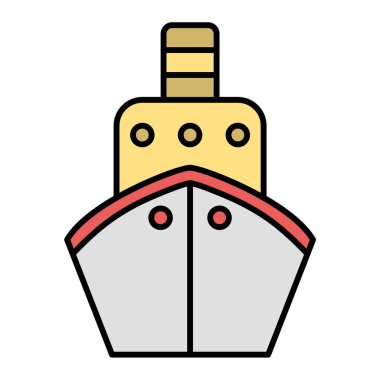 Gemi. Web simgesi basit illüstrasyon