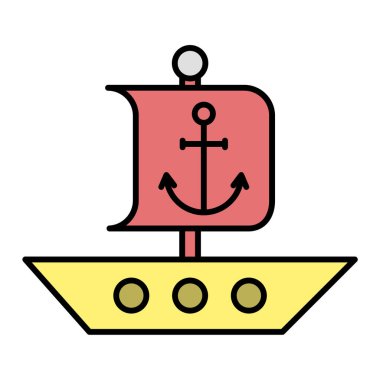 Gemi. Web simgesi basit illüstrasyon