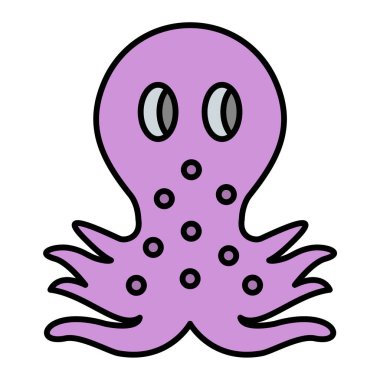 karikatür karalama denizanası ikonu. vektör illüstrasyonu