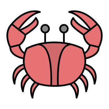 Yengeç simgesi vektör illüstrasyonu