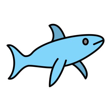 balık simgesi vektör illüstrasyonu