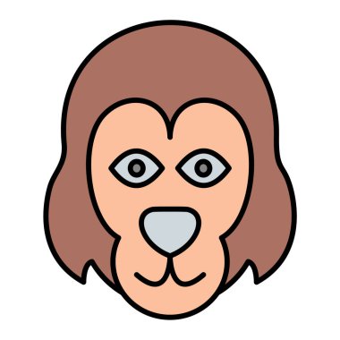 Yüzünde küçük kız ifadesi olan sevimli bir çizgi film yüzü.