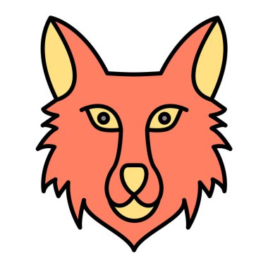 Fox baş simgesi vektör illüstrasyonu