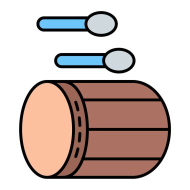 Beyaz arkaplandaki davulun vektör çizimi