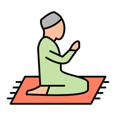 Müslüman adam simgesi vektör illüstrasyon tasarımı