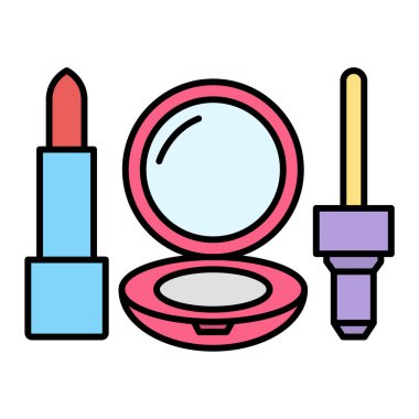makyaj ve güzellik teması izole edilmiş tasarım vektörü çizimi