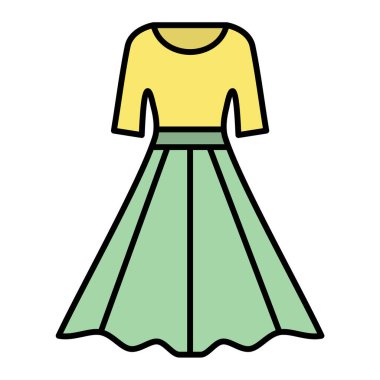 Kıyafet ikonu. Giysi vektör sembolünün özet çizimi.