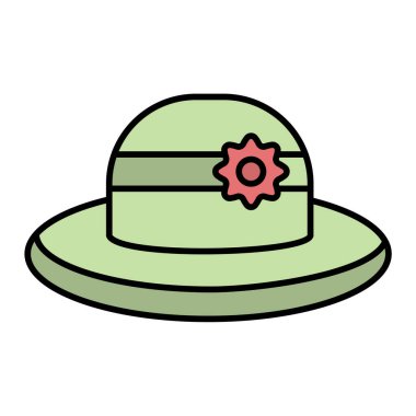 Yay vektör illüstrasyon tasarımlı şirin şapka