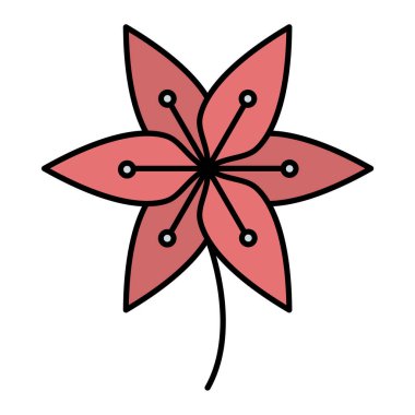 Çiçek ikonu. çiçek vektör illüstrasyonunun çizgi filmi