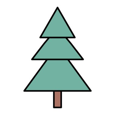 Çam kozalağı vektör illüstrasyon tasarımlı Noel ağacı