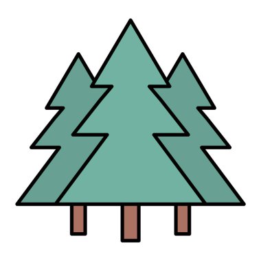 çam ağaçları ikon vektör çizim tasarımı