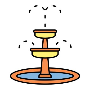 Bir karikatür çeşme simgesinin vektör illüstrasyonu