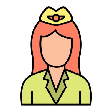 Şirin hostes simgesinin vektör çizimi.