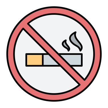 Sigara ikonu yok. vektör illüstrasyonu