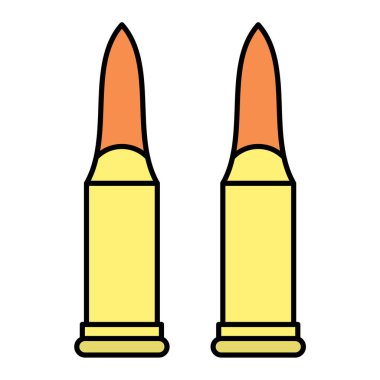 Beyaz arka planda izole edilmiş düz şekildeki kurşun ikonu. Ordu sembolü