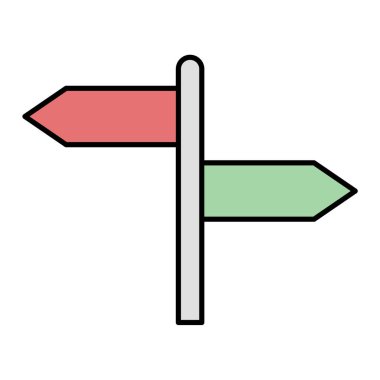 Yön ok ikonu vektör illüstrasyonu