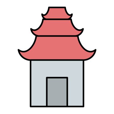 Bir tapınak simgesinin vektör illüstrasyonu