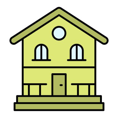 Ev binası ikonu. Web için ev vektör simgelerinin özet çizimi