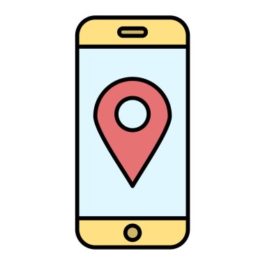 konum simgesi vektör illüstrasyon tasarımlı cep telefonu