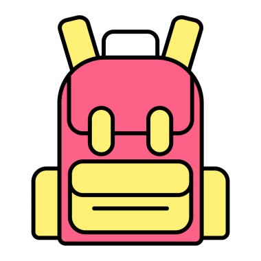 sırt çantası simgesi vektör illüstrasyonu