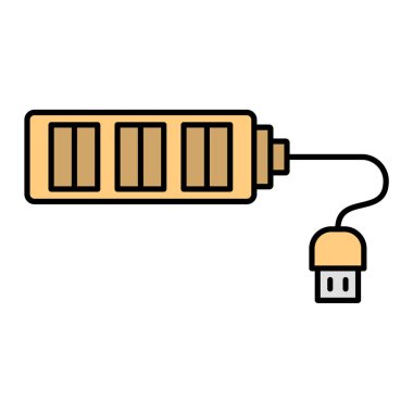 güç dolgusu düz vektör simgesi