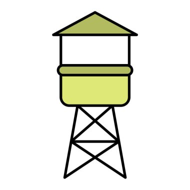 Petrol kulesi ikonu. Düz renkli merdiven tasarımı. vektör illüstrasyonu