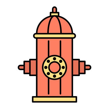 Yangın musluğu simgesi. Web için su borusu vektör simgelerinin özet çizimi