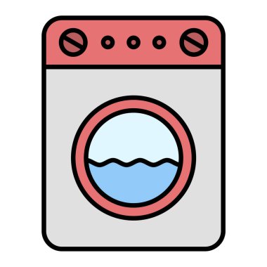 çamaşır makinesi ikon vektör çizimi