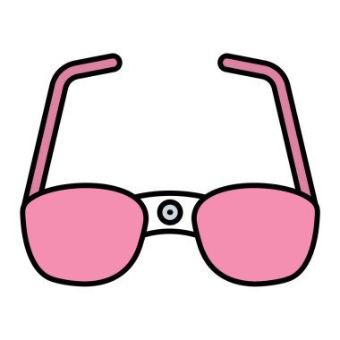 Güneş gözlüğü ikonu. Web için gözlük vektör simgelerinin özet çizimi
