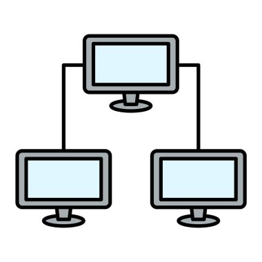 bilgisayar ağ simgesi vektör illüstrasyonu