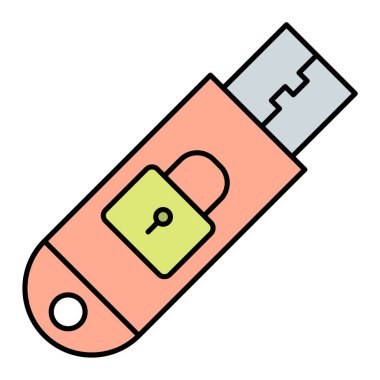 usb flash disk simgesi vektör illüstrasyon grafik tasarımı