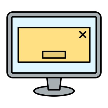 Bilgisayar monitörü simgesi. vektör illüstrasyonu